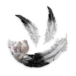 Aberto Design Love Birds - 1 Accesorio decorativo de pared Blanco y Negro